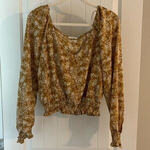 Yellow floral blouse
